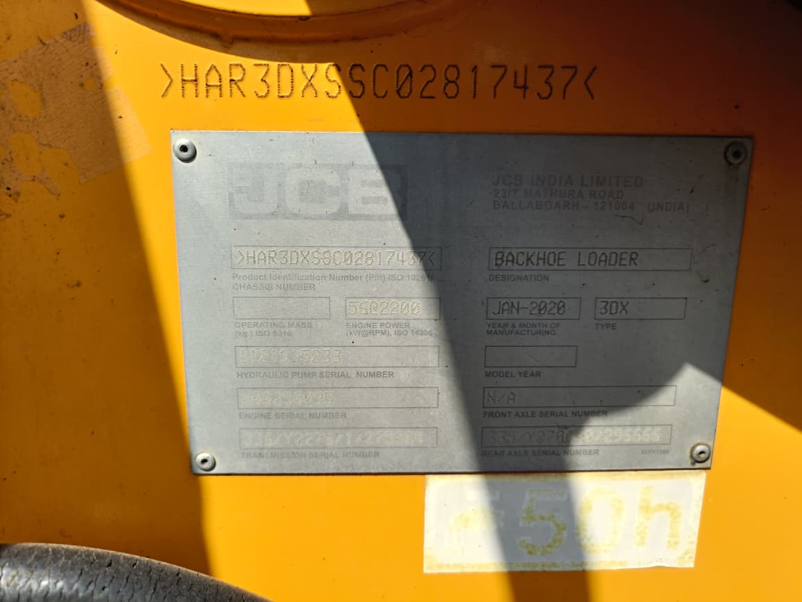 JCB BACKHOE 3DX 2020
