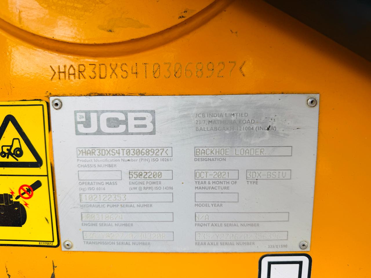 JCB BACKHOE 3DX 2021